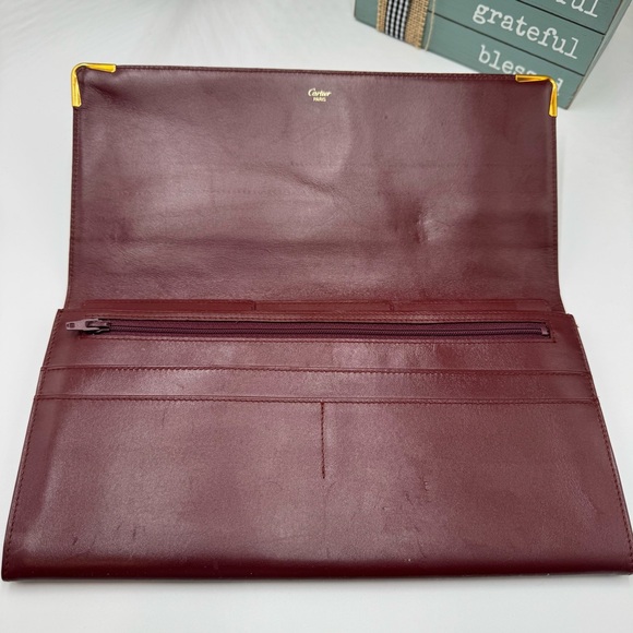 Cartier Must de Cartier Bordeaux Vintage Leather Clutch Wallet - Picture 6 of 9